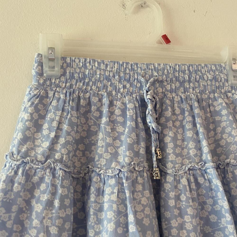 PRINCESS POLLY blue floral ruffle mini skirt - Picture 3 of 6
